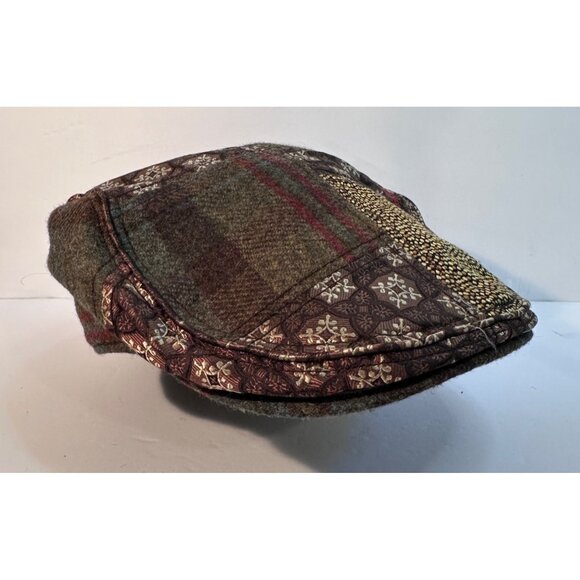 Robert Graham Silk Wool Newsboy Hat Newsies OS Patchwork Flat Cap  Multicolor Pa - Picture 1 of 10